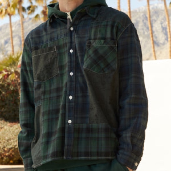 KITH'Conifer' Berkeley Patchwork Shirt Plaid Paisley Pattern Long Sleeve M New